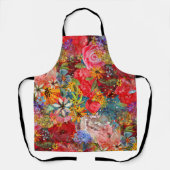 Mooi helder kleurrijk Abstract bloemenpatroon Schort (Voorkant)