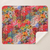 Mooi helder kleurrijk Abstract bloemenpatroon Sherpa Deken (Voorkant (horizontaal))