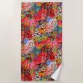 Mooi helder kleurrijk Abstract bloemenpatroon Strandlaken (Voorkant)