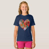 Mooi helder kleurrijk Abstract bloemenpatroon T-shirt (Voorkant volledig)