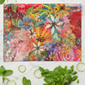 Mooi helder kleurrijk Abstract bloemenpatroon Theedoek (Gevouwen)