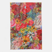 Mooi helder kleurrijk Abstract bloemenpatroon Theedoek (Verticaal)