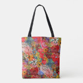 Mooi helder kleurrijk Abstract bloemenpatroon Tote Bag (Achterkant)