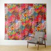 Mooi helder kleurrijk Abstract bloemenpatroon Wandkleed (In Situ (horizontaal))