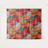 Mooi helder kleurrijk Abstract bloemenpatroon Wandkleed (Voorkant (horizontaal))