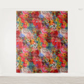 Mooi helder kleurrijk Abstract bloemenpatroon Wandkleed (Voorkant)