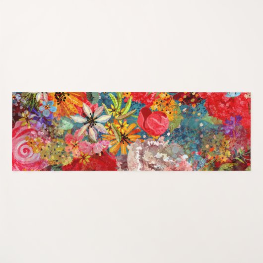 Mooi helder kleurrijk Abstract bloemenpatroon Yogamat (Voorkant (horizontaal))