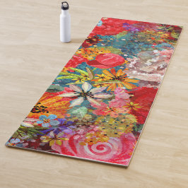 Mooi helder kleurrijk Abstract bloemenpatroon Yogamat