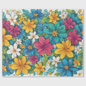 Mooi helder levendig bloemenpatroon cadeaupapier (Vlak)