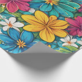 Mooi helder levendig bloemenpatroon cadeaupapier (Hoek)