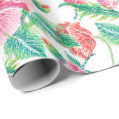 Mooi helder meisje roze bloemen patroon cadeaupapier (Rol Hoek)