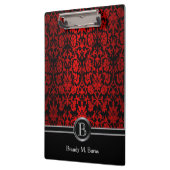 Mooi Helder Rood & Zwart BloemenDamast Klembord (Links)