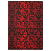 Mooi Helder Rood & Zwart BloemenDamast Klembord (Achterkant)