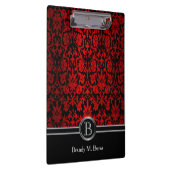 Mooi Helder Rood & Zwart BloemenDamast Klembord (Rechts)