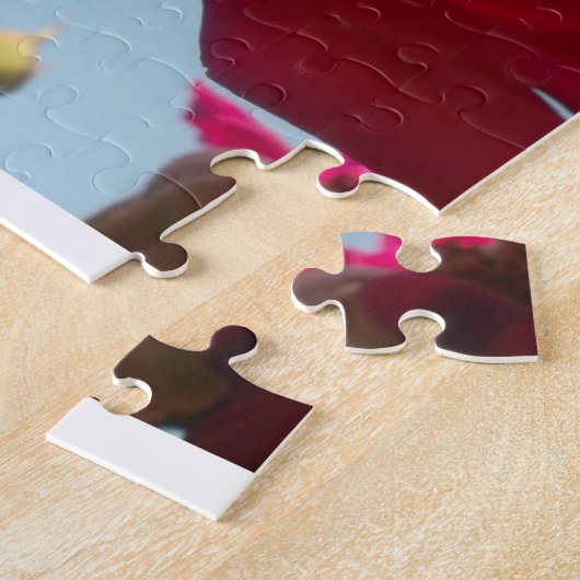 Mooi hemels Roos rood tegen blauw Legpuzzel (Zijkant)