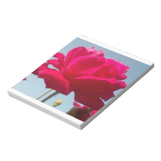Mooi hemels Roos rood tegen blauw Notitieblok (Linkerzijde)