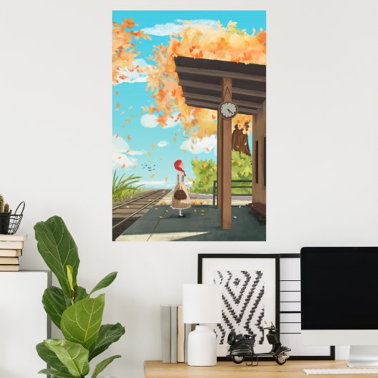 Mooi herfst country scene Poster (Thuiskantoor)