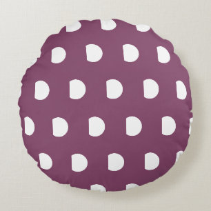 Mooi herfst paars wit polka stippen rond kussen