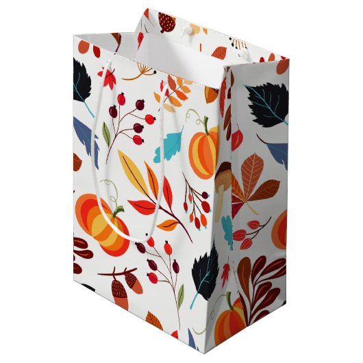 Mooi herfstpatroon 1 medium cadeauzakje (Voorkant Gekanteld)