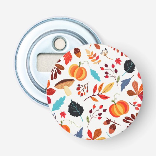 Mooi herfstpatroon button flesopener (Voorkant)