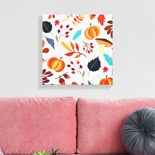 Mooi herfstpatroon canvas afdruk (Insitu (Woonkamer))