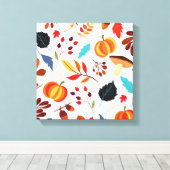 Mooi herfstpatroon canvas afdruk (Insitu (Houten vloer))