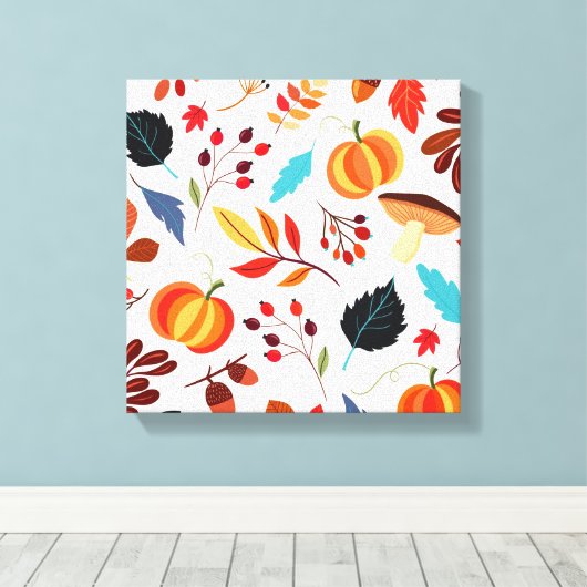 Mooi herfstpatroon canvas afdruk (Insitu (Houten vloer))