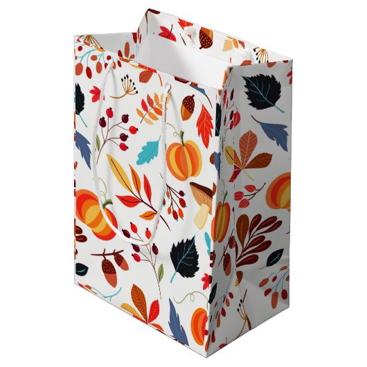 Mooi herfstpatroon medium cadeauzakje (Voorkant Gekanteld)
