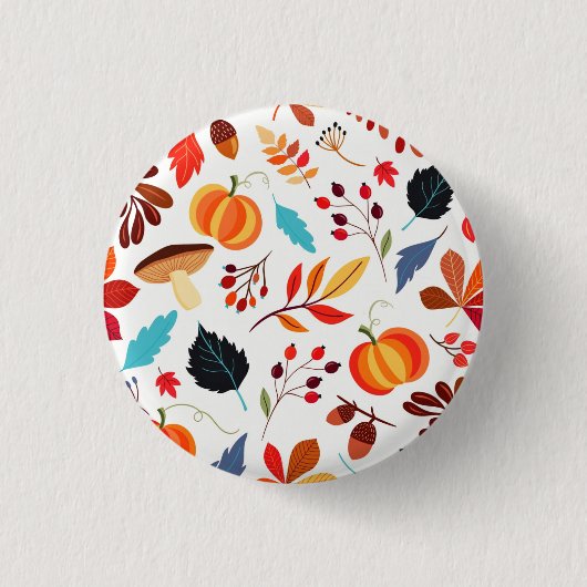 Mooi herfstpatroon ronde button 3,2 cm (Voorkant)