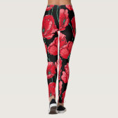 Mooi herinneringspatroon rode papavervormig patroo leggings (Achterkant)