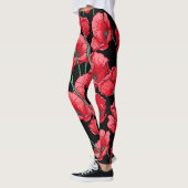 Mooi herinneringspatroon rode papavervormig patroo leggings (Links)