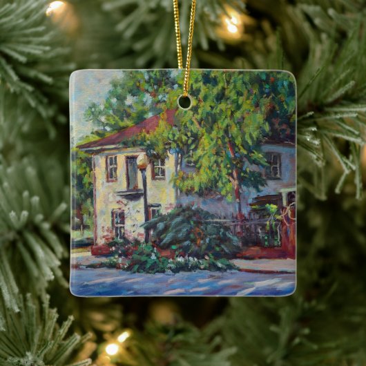 Mooi historisch huis in New Harmony Indiana Keramisch Ornament (Boom)