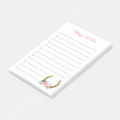 Mooi Hoefijzer met bloemen om dingen te doen Post-it® Notes (Schuin)
