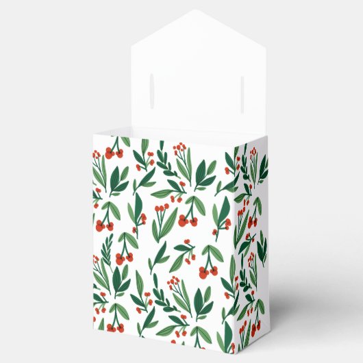 Mooi Holly Berry Botanical Kerstfeest Bedankdoosjes (Geopend)
