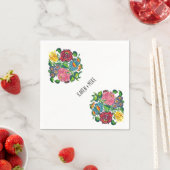 Mooi Hongaars bloemmotief gepersonaliseerd Servet (Insitu)