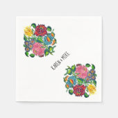 Mooi Hongaars bloemmotief gepersonaliseerd Servet (Voorkant)