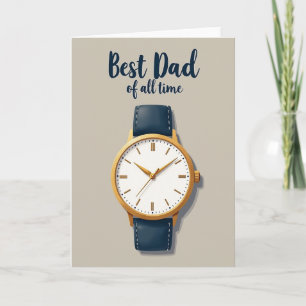 Mooi horloge voor papa kaart