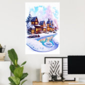 Mooi huis | AI Art. Poster (Thuiskantoor)