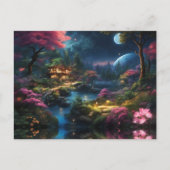 Mooi huis en tuinen in een magisch land briefkaart (Voorkant)