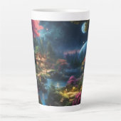 Mooi huis en tuinen in een magisch land latte mok (Voorkant)