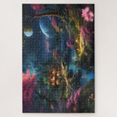 Mooi huis en tuinen in een magisch land legpuzzel (Verticaal)