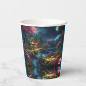 Mooi huis en tuinen in een magisch land papieren bekers (Achterkant)