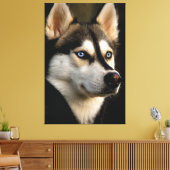 Mooi Husky Sierkussen Canvas Afdruk (Insitu (Woonkamer))
