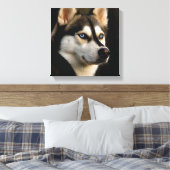 Mooi Husky Sierkussen Canvas Afdruk (Insitu (Slaapkamer))