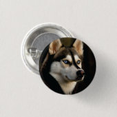 Mooi Husky Sierkussen Ronde Button 3,2 Cm (Voorkant /achterkant)