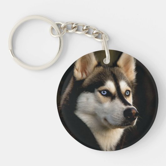 Mooi Husky Sierkussen Sleutelhanger (Voorkant)