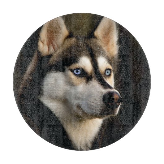 Mooi Husky Sierkussen Snijplank (Voorkant)