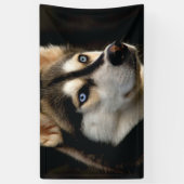 Mooi Husky Sierkussen Spandoek (Verticaal)