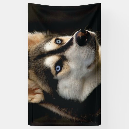 Mooi Husky Sierkussen Spandoek (Verticaal)