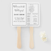 Mooi huwelijksprogramma handwaaier (Voorkant en achterkant)